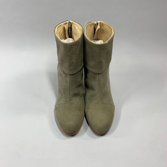 Rag & Bone Newbury Ankle Boots Women's Size 9 Olive Green Canvas Heeled Booties - Picture 3 of 13